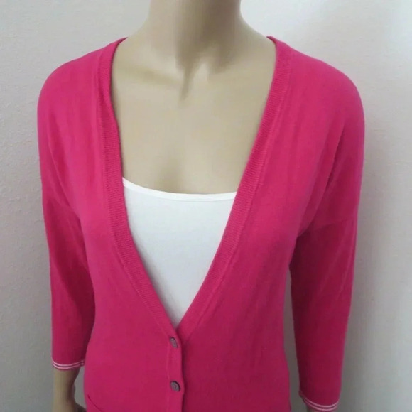 Hollister Logo Cardigan Size Medium Sweater Pink - Picture 3 of 7